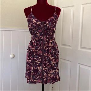 purple spaghetti strap zip sun Dress as M
